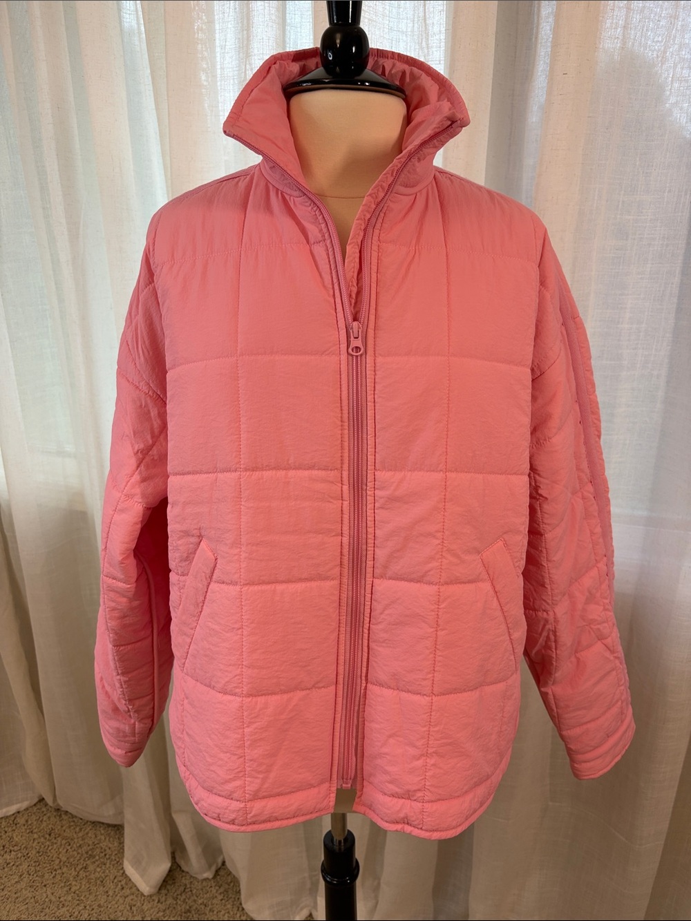 Amazon Pink Quilted Puffer Jacket